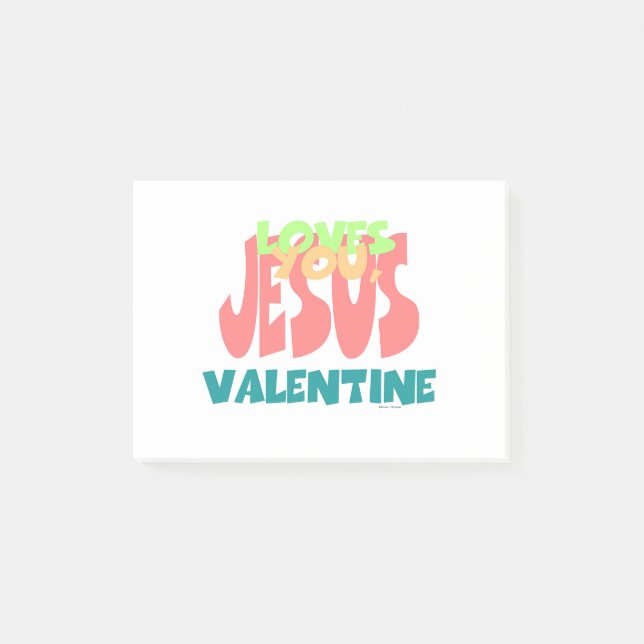 POST-IT® JÉSUS VOUS AIME, VALENTINE (Devant)