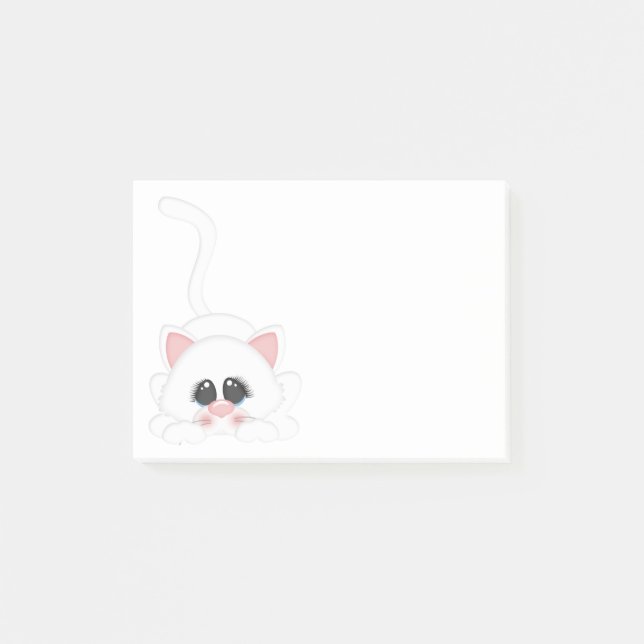 Post-it® Jeu blanc pur de chat de Kitty (Devant)