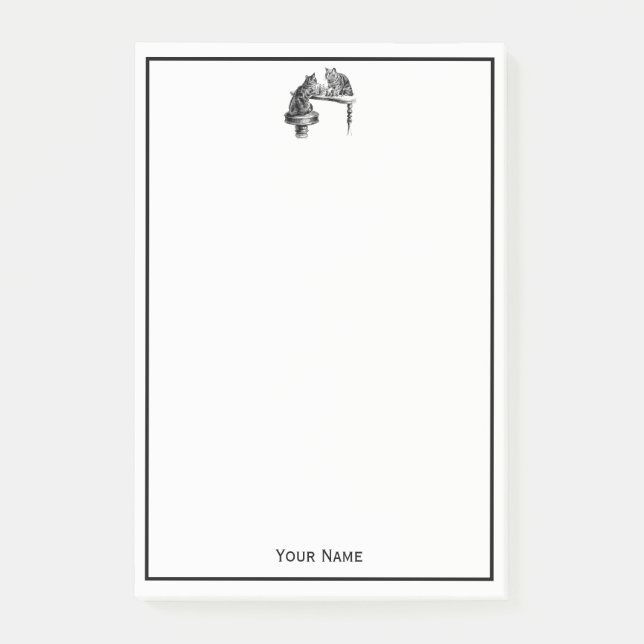 Post-it® Jeux de société : Deux chats jouant à un match d'é (Devant)