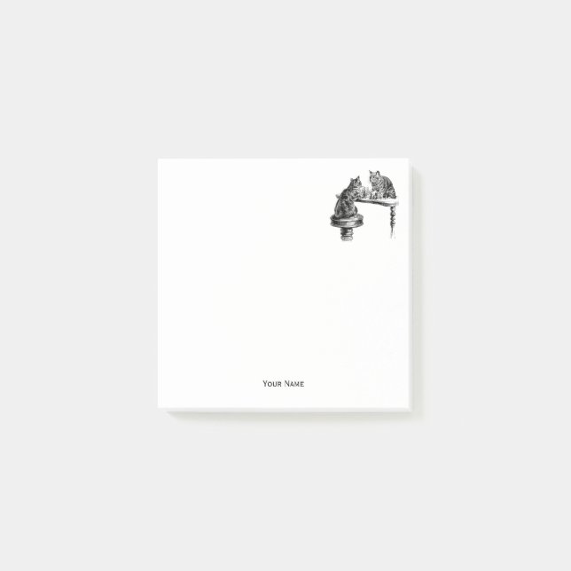 Post-it® Jeux de société : Deux chats jouant à un match d'é (Devant)