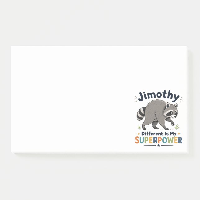 Post-it® Jimothy différent est mon superpouvoir (Devant)