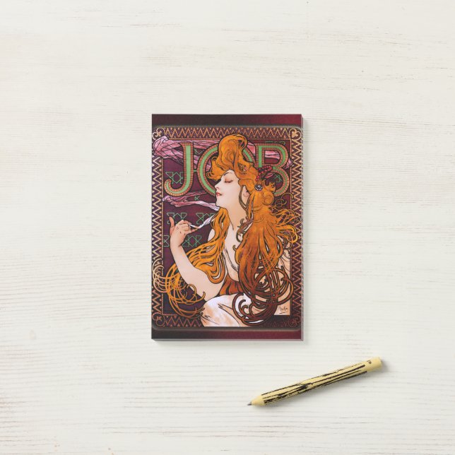 Post-it® JOB par Alphonse Mucha (Sur un bureau)