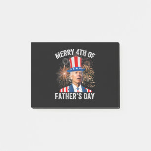 Post-it® Joe Biden Joyeux 4ème De Fête des pères Drôle 4ème