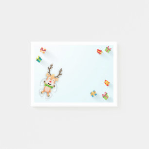 Post-it® Joli ange de neige renne Noël