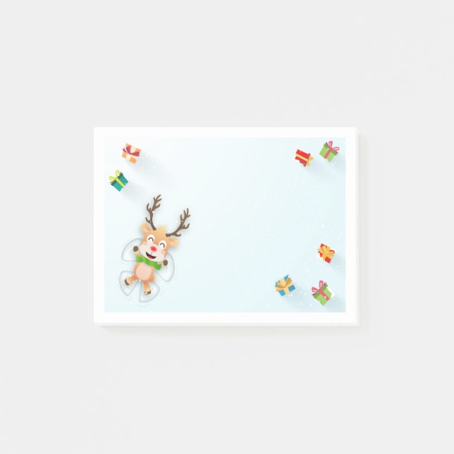 Post-it® Joli ange de neige renne Noël (Devant)