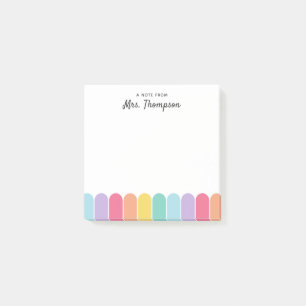Post-it® Joli Arc-en-ciel Pastel Personnalisé Professeur