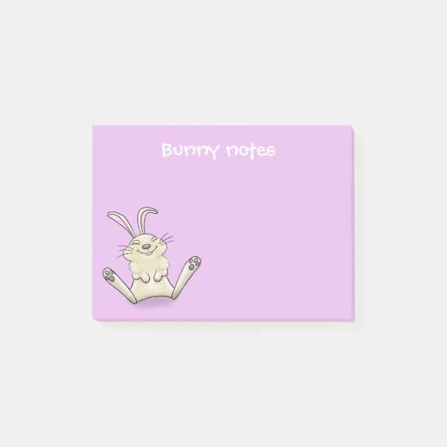Post-it® Joli bébé lapin cartoon souriant heureux (Devant)