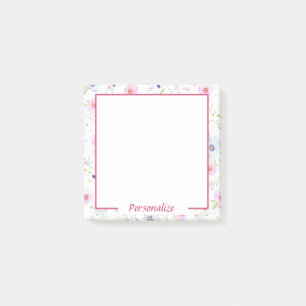 Post-it® Joli bleu rose pâle Fleurs florales
