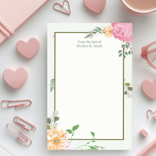 Post-it® Joli bloc-notes floral personnalisé pour réception