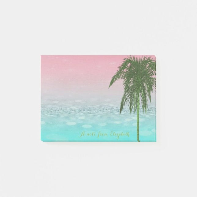 Post-it® Joli BokehTropical stylé, Palmier,Personnalisé (Devant)