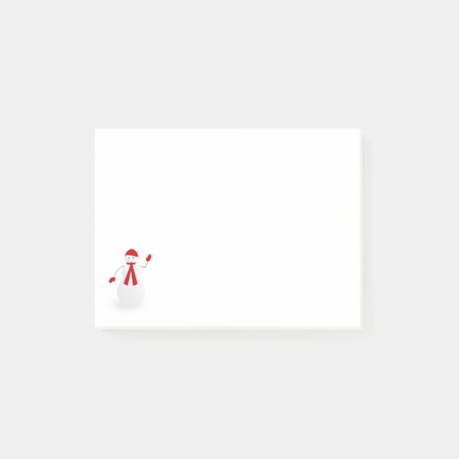 Post-it® Joli bonhomme de neige qui agite la main (Devant)