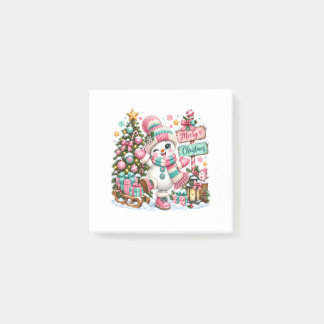 Post-it® Joli Bonhomme de Neige Rose de Noël