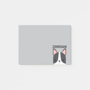 Post-it® Joli Bouledogue Français avec nom personnalisé