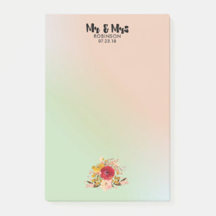 Post-it® Joli bouquet de fleurs à l'aquarelle pour mariage