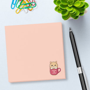 Post-it® Joli chat de dessin animé dans une tasse à café ro