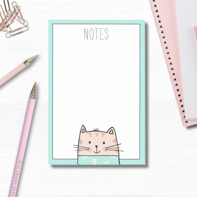 Post-it® Joli Chat Illustré (Cute cat illustrated post it notes. Perfect for kids and back to school.)