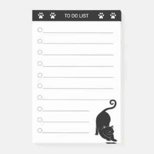 Post-it® Joli chat noir sur des post-its noir et blanc