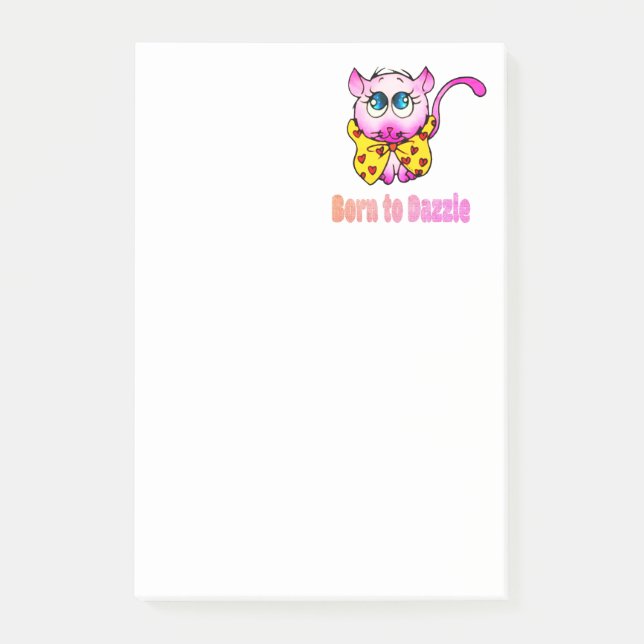 Post-it® Joli Chat Rose - Né pour Éblouir l'Art (Devant)