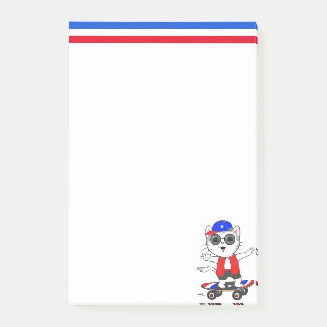 Post-it® Joli chat skater  (Devant)
