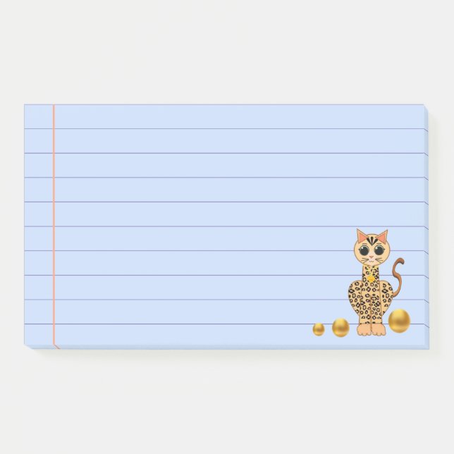 Post-it® Joli chat tigre & Confettis dorés (Devant)