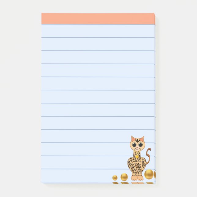 Post-it® Joli chat tigre & points dorés (Devant)