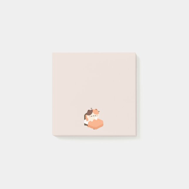 Post-it® Joli chat tortie fatigué  (Devant)