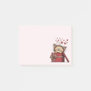 Post-it® Joli chaton de dessin animé dans une boîte avec de