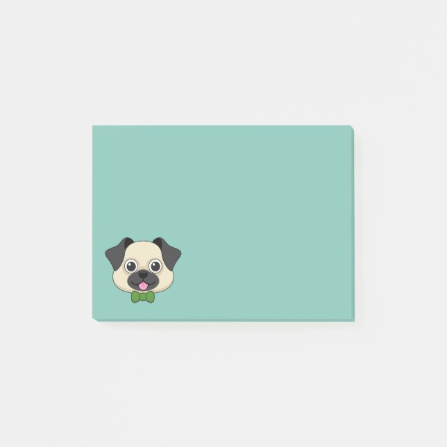 Post-it® Joli chien Carlin avec Papillon (Devant)