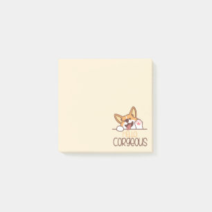 Post-it® Joli chien Corgi de bonjour