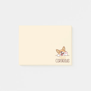 Post-it® Joli chien Corgi Hello