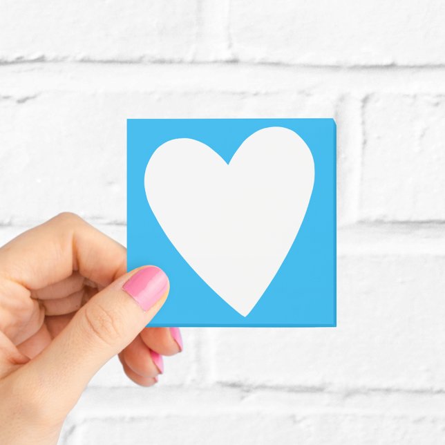 Post-it® Joli cœur bleu et blanc  (Créateur téléchargé)