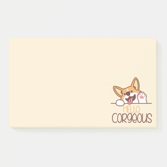 Post-it® Joli corgi chien bonjour (Devant)
