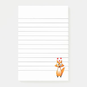 Post-it® Joli dessin Fox Animal Lined