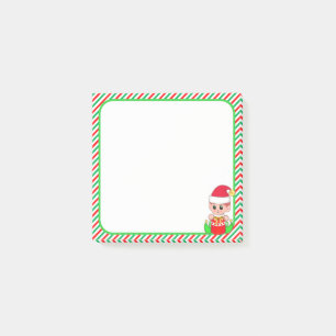 Post-it® Joli Elfe de Noël & Vert, Rouge & Blanc Cadre