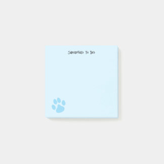 Post-it® Joli empreinte de patte bleu clair personnalisable