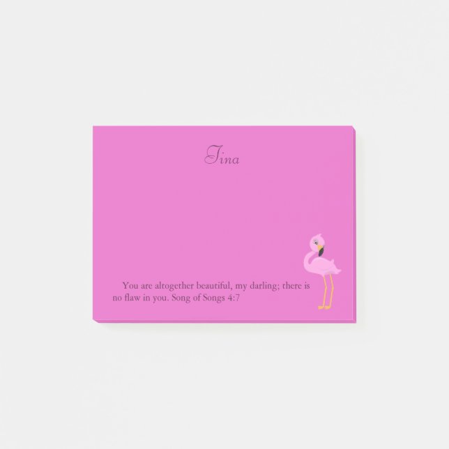 Post-it® Joli Flamant rose rose Bible Verse (Devant)