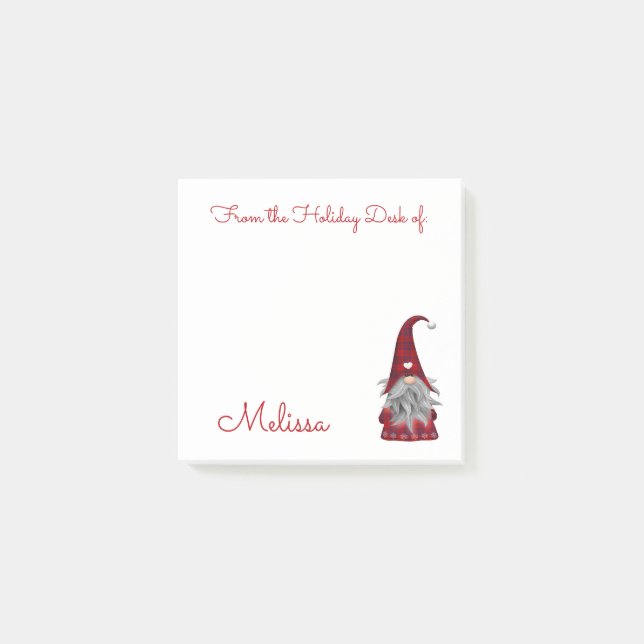 Post-it® Joli gnome de bureau rustique personnalisé pour No (Devant)