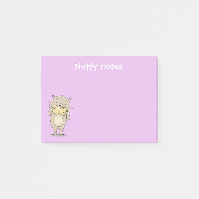 Post-it® Joli hamster brun mangeant un cartoon de cacahuète (Devant)