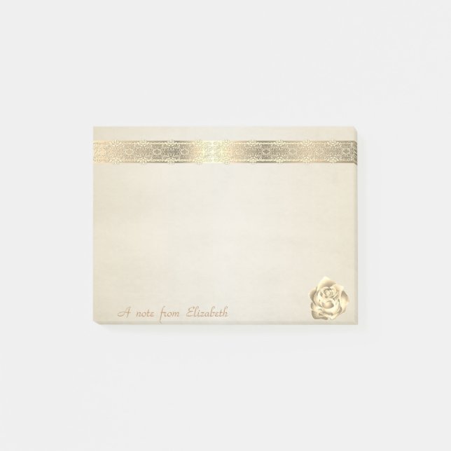 Post-it® Joli Joli Élégant, Dentelle, Rose Or (Devant)