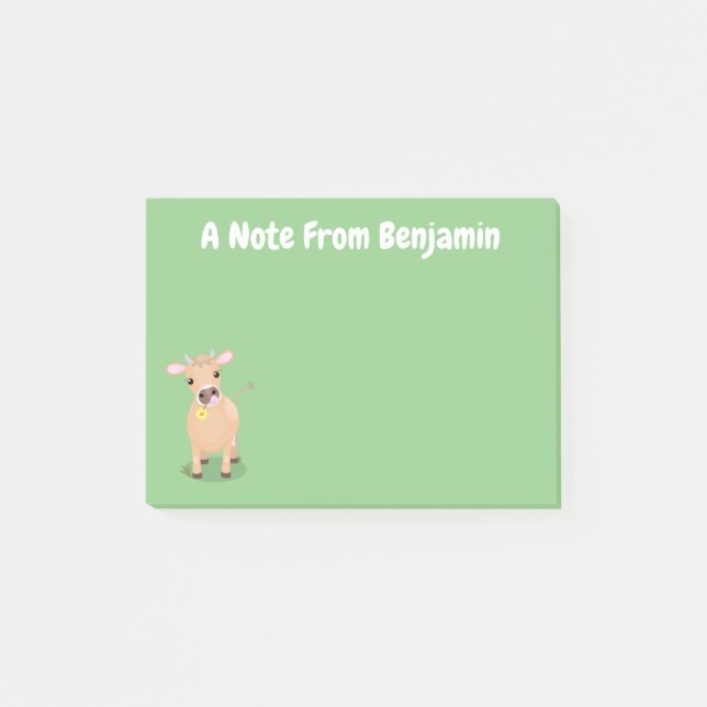 Post-it® Joli joli maillot de vache et dessin de fleurs (Devant)