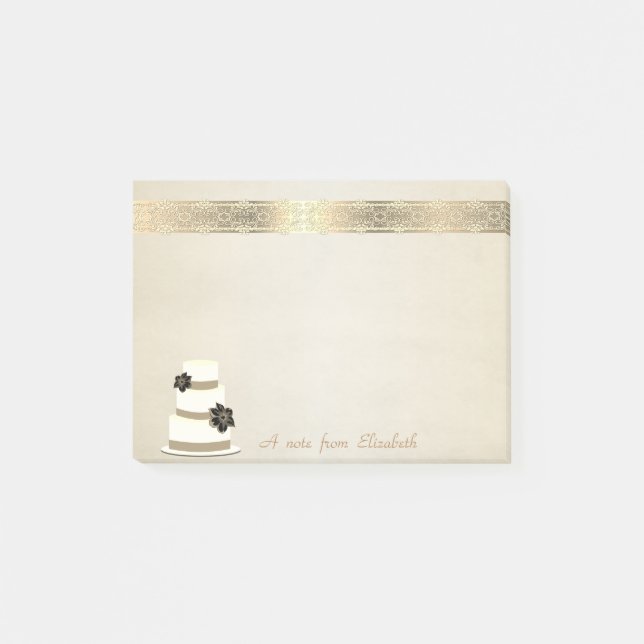 Post-it® Joli Joli Style Élégant, Dentelle, Gâteau (Devant)