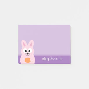 Post-it® Joli lapin de Pâques avec oeuf et nom personnalis
