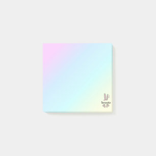 Post-it® Joli lapin rose de Pâques Monogramme