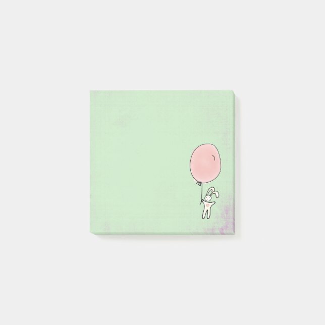 Post-it® Joli lapin tenant un ballon (Devant)