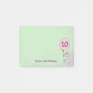 Post-it® Joli Lapin tenant un ballon Anniversaire
