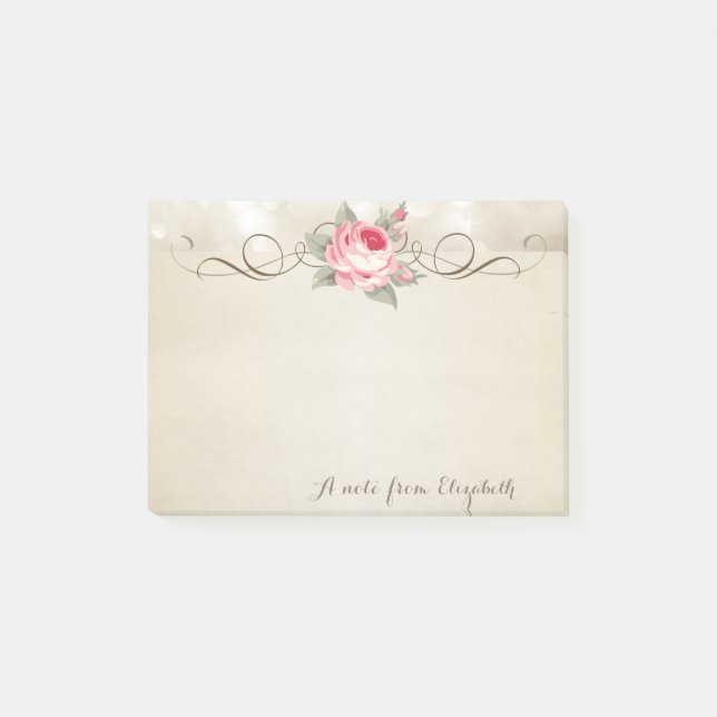 Post-it® Joli Mignon Élégant ,Fleur (Devant)