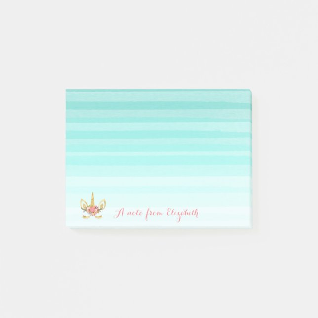 Post-it® Joli Mignon Visage Licorne Féminin (Devant)