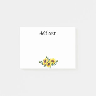 Post-it® Joli modèle d'arrangement de tournesol jaune