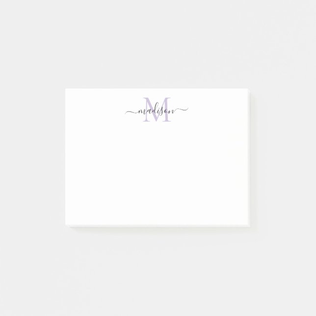 Post-it® Joli Moderne Chic Girl Script Monogramme violet (Devant)