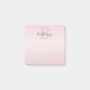 Post-it® Joli Monogramme rose personnalisable et votre nom